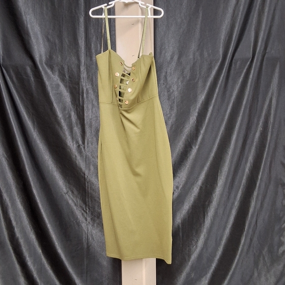 Privy Green Sleeveless Sheath Dress Sweetheart Neckline - Picture 5 of 9